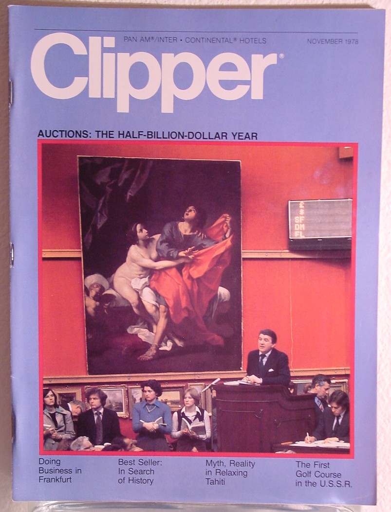 1978 November, Clipper in-flight Magazine with a cover story on art auctions.